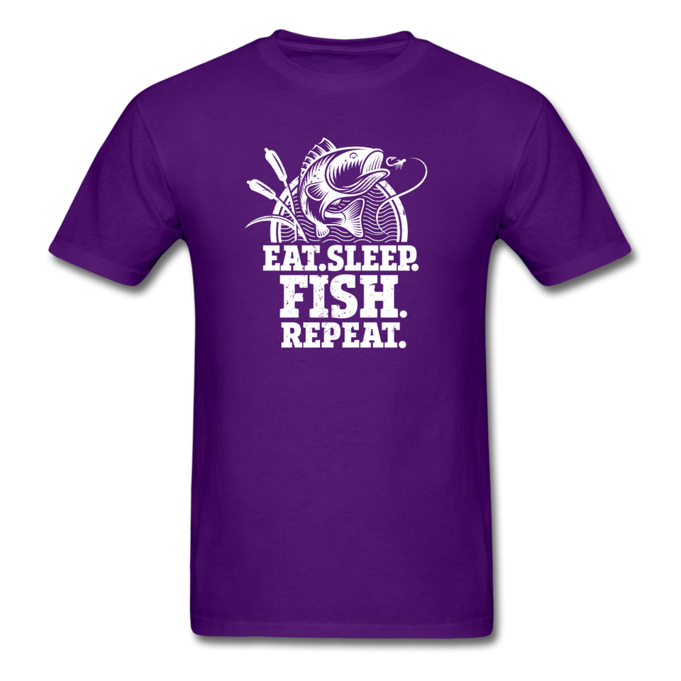 Eat. Sleep. Fish. Repeat. - purple
