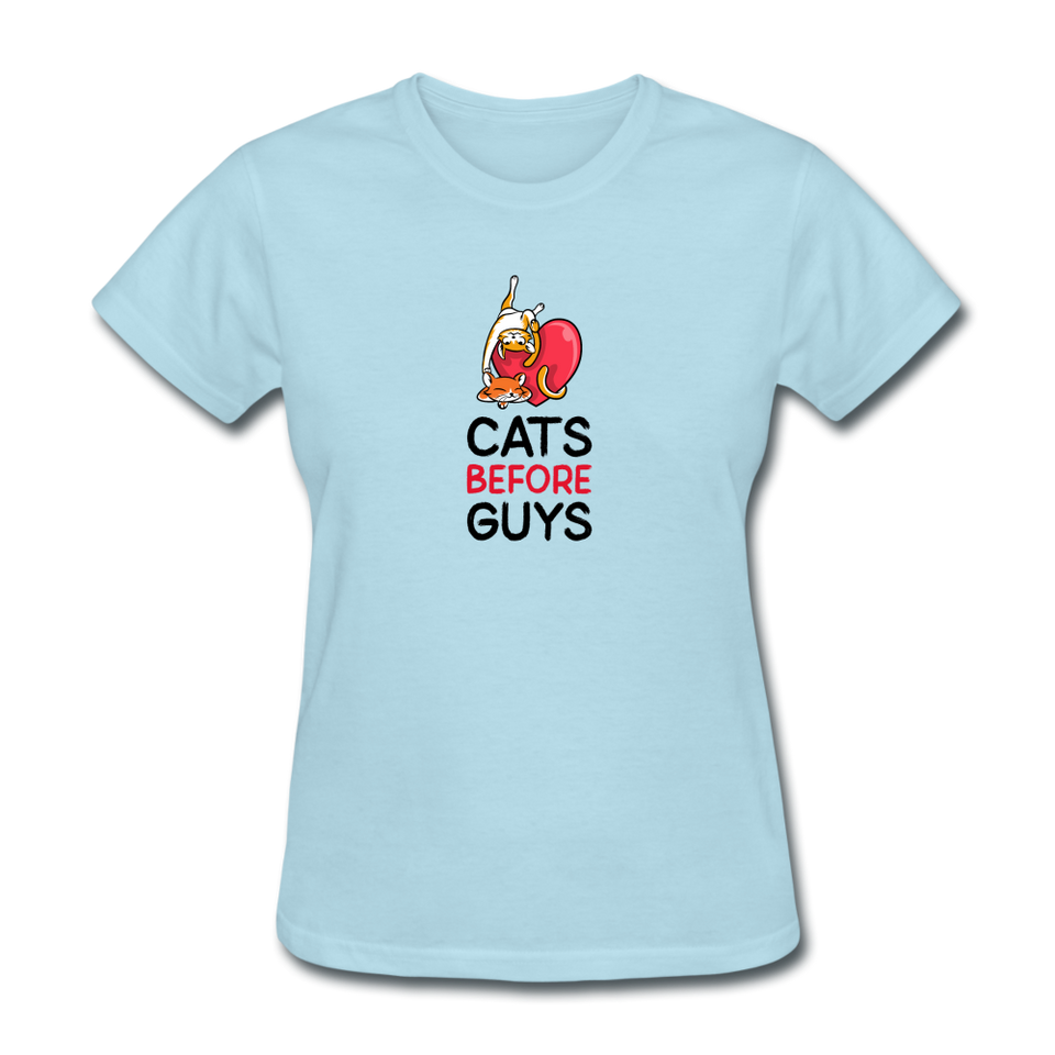 Cats Before Guys - powder blue