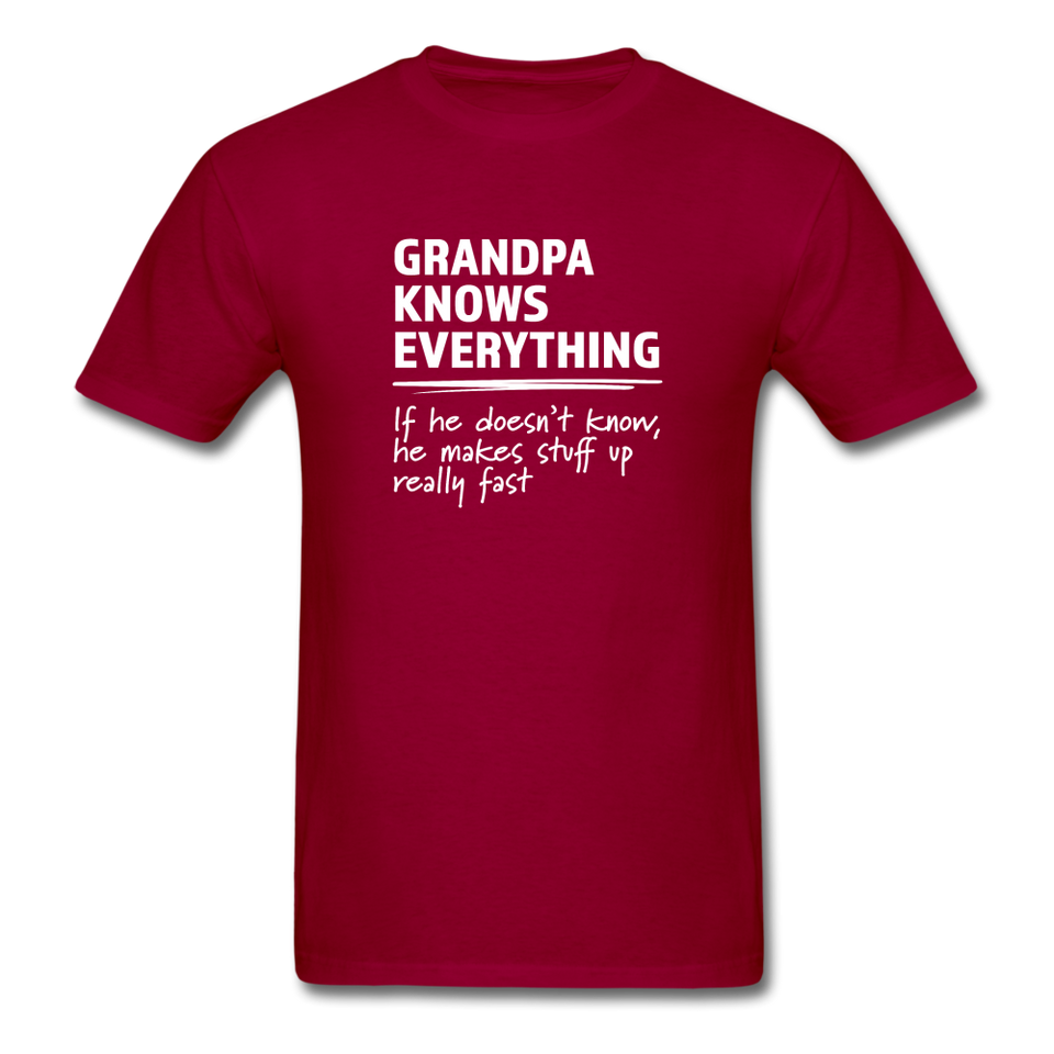 Grandpa Knows Everything - dark red