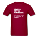 Grandpa Knows Everything - dark red