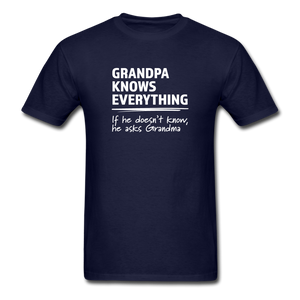 Grandpa Knows Everything, He Asks Grandma - navy