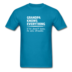 Grandpa Knows Everything, He Asks Grandma - turquoise