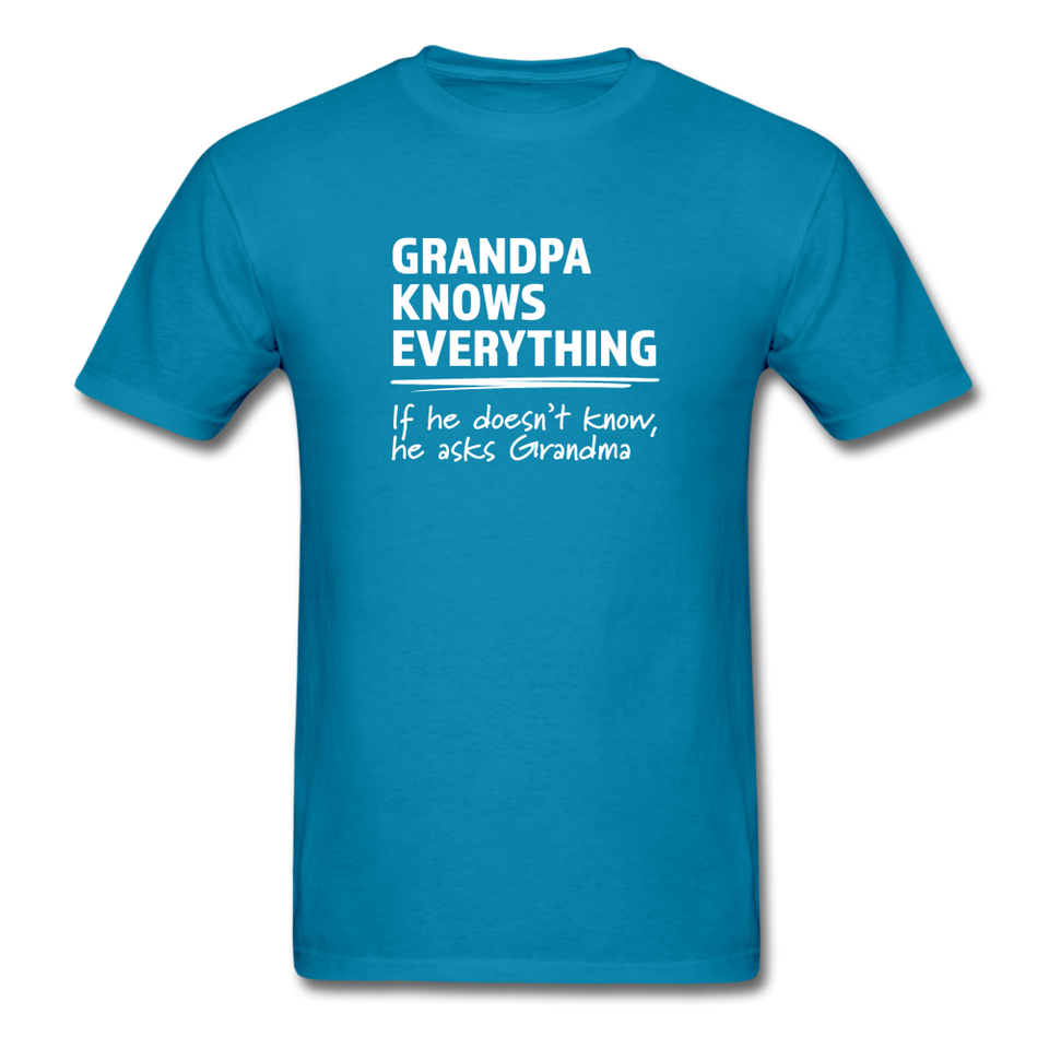 Grandpa Knows Everything, He Asks Grandma - turquoise