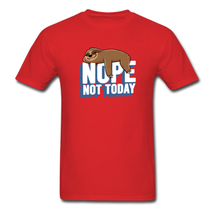 Nope, Not Today Lazy Sloth (Dark) - red