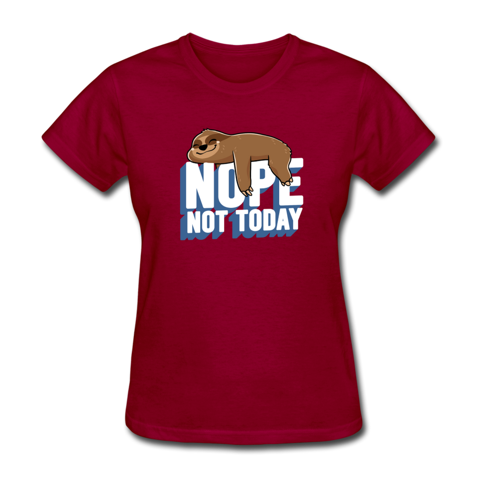 Nope, Not Today Lazy Sloth - dark red