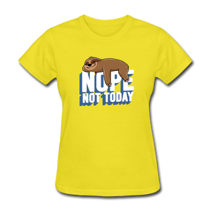 Nope, Not Today Lazy Sloth - yellow