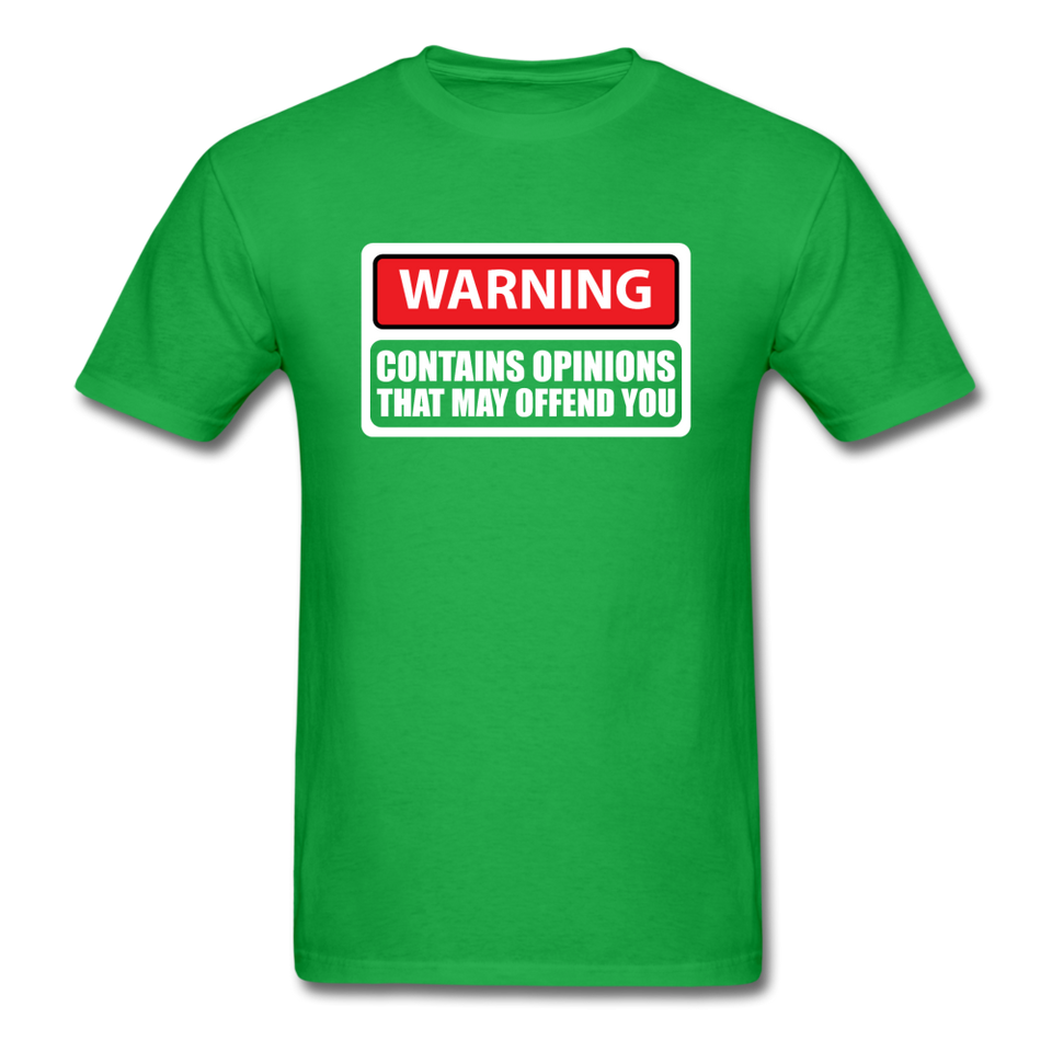 Warning Contains Opinions That May Offend You - bright green