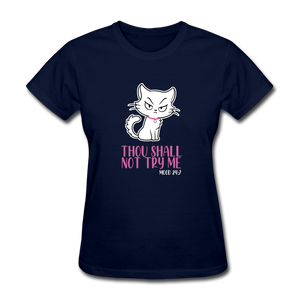 Thou Shall Not Try Me Sassy Cat - navy