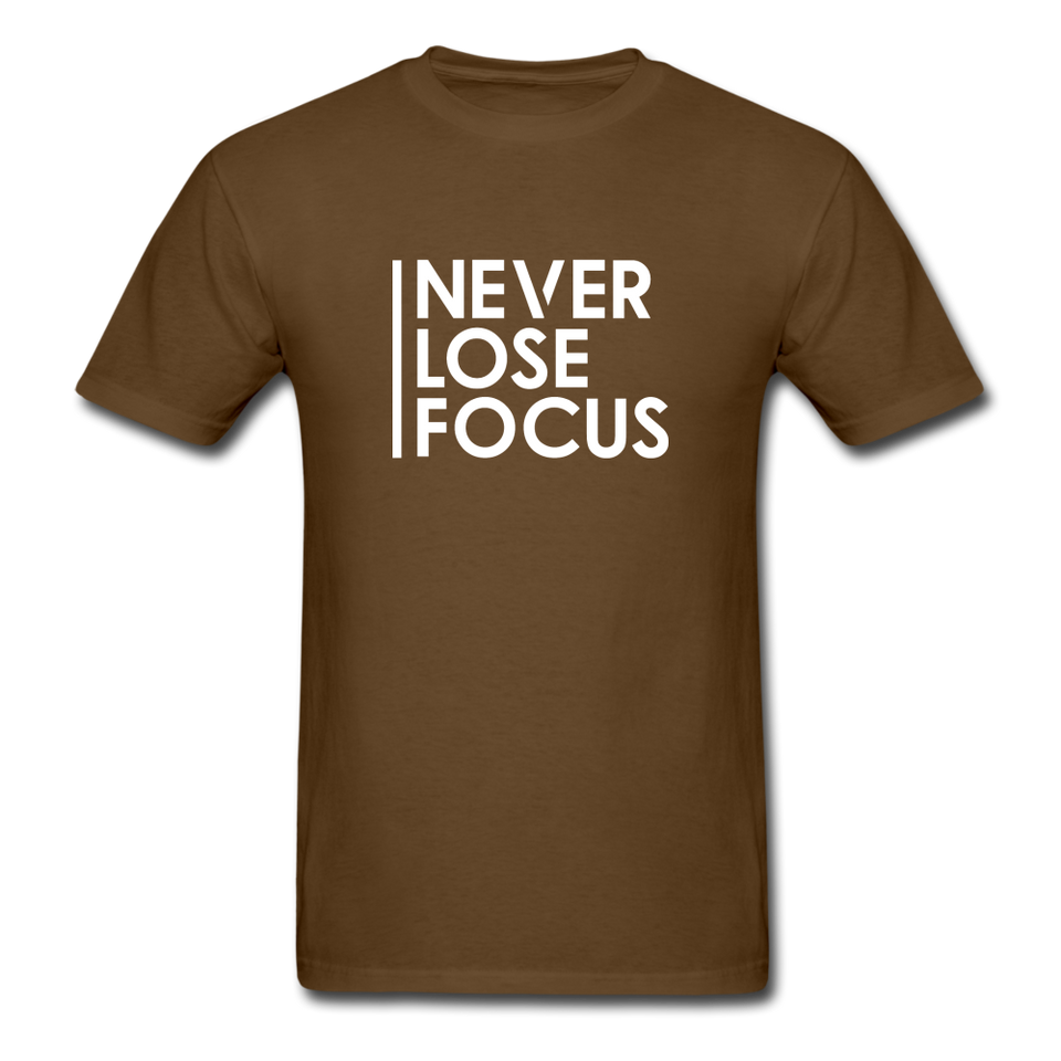 Never Lose Focus Men Motivational T-Shirt - brown