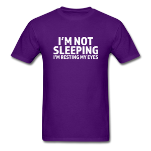 I'm Not Sleeping I'm Resting My Eyes Men's Funny T-Shirt - purple
