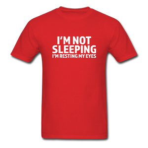 I'm Not Sleeping I'm Resting My Eyes Men's Funny T-Shirt - red