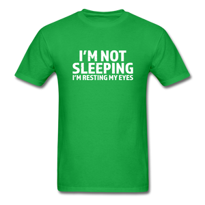 I'm Not Sleeping I'm Resting My Eyes Men's Funny T-Shirt - bright green