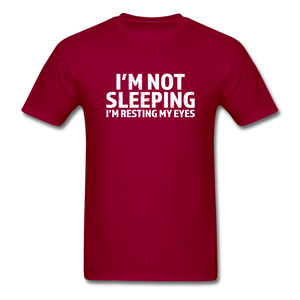 I'm Not Sleeping I'm Resting My Eyes Men's Funny T-Shirt - dark red