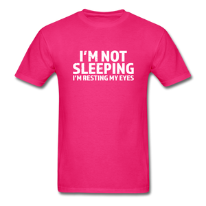 I'm Not Sleeping I'm Resting My Eyes Men's Funny T-Shirt - fuchsia