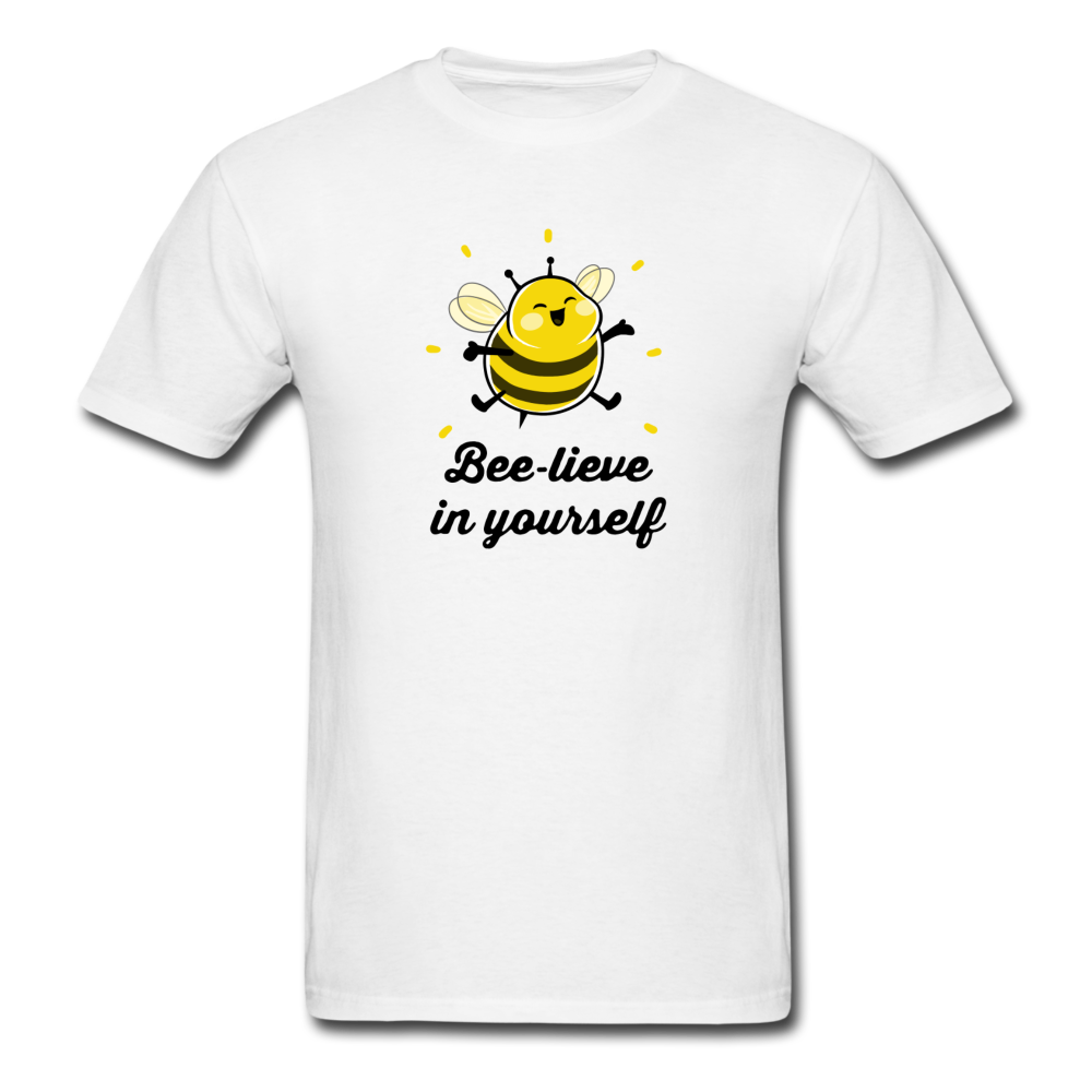 Bee-lieve In Yourself Men's Motivational T-Shirt - white