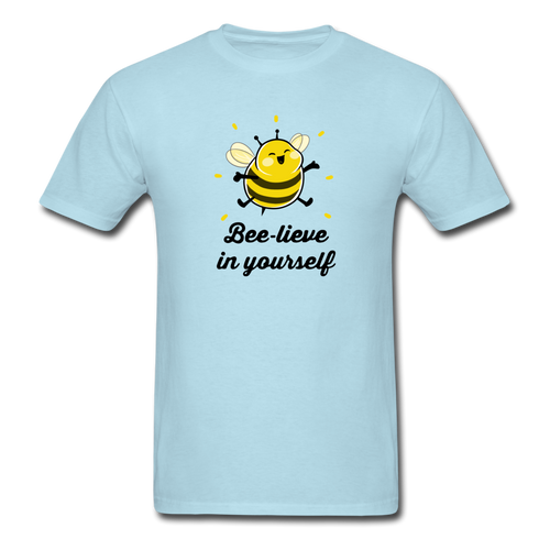 Bee-lieve In Yourself Men's Motivational T-Shirt - powder blue
