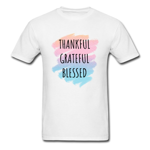 Thankful Grateful Blessed Men's T-Shirt - white