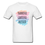 Thankful Grateful Blessed Men's T-Shirt - white