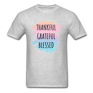 Thankful Grateful Blessed Men's T-Shirt - heather gray