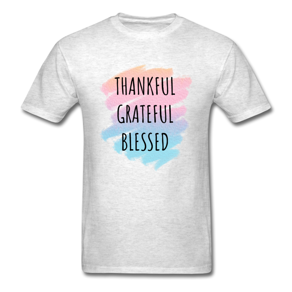 Thankful Grateful Blessed Men's T-Shirt - light heather gray