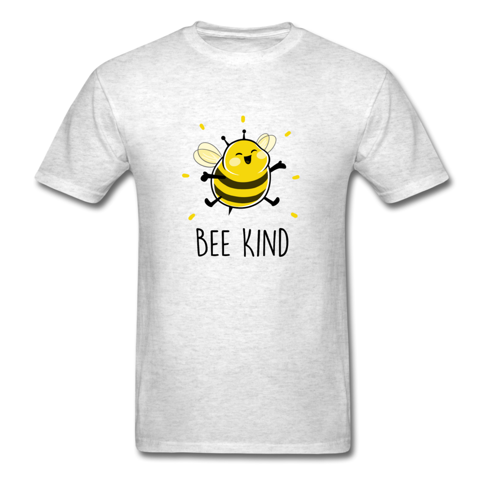 Bee Kind Men's Cute T-Shirt - light heather gray