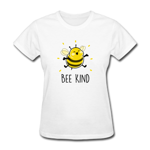 Bee Kind Women's Cute T-Shirt - white