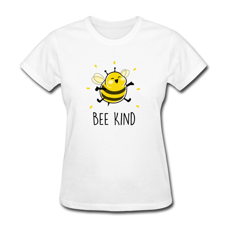 Bee Kind Women's Cute T-Shirt - white