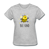Bee Kind Women's Cute T-Shirt - heather gray