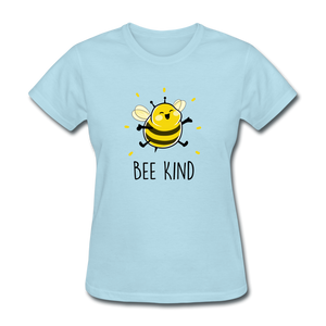 Bee Kind Women's Cute T-Shirt - powder blue