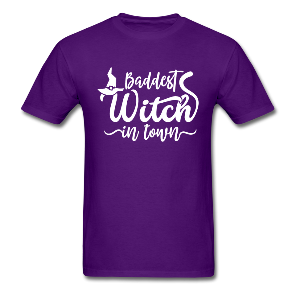 Baddest Witch In Town Men's Funny T-Shirt - purple