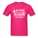 Baddest Witch In Town Men's Funny T-Shirt - fuchsia