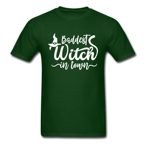 Baddest Witch In Town Men's Funny T-Shirt - forest green