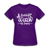 Baddest Witch In Town Women's Funny Halloween T-Shirt - purple