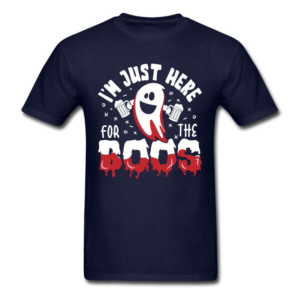 I'm Just Here For The Boos Men's Funny Halloween T-Shirt - navy