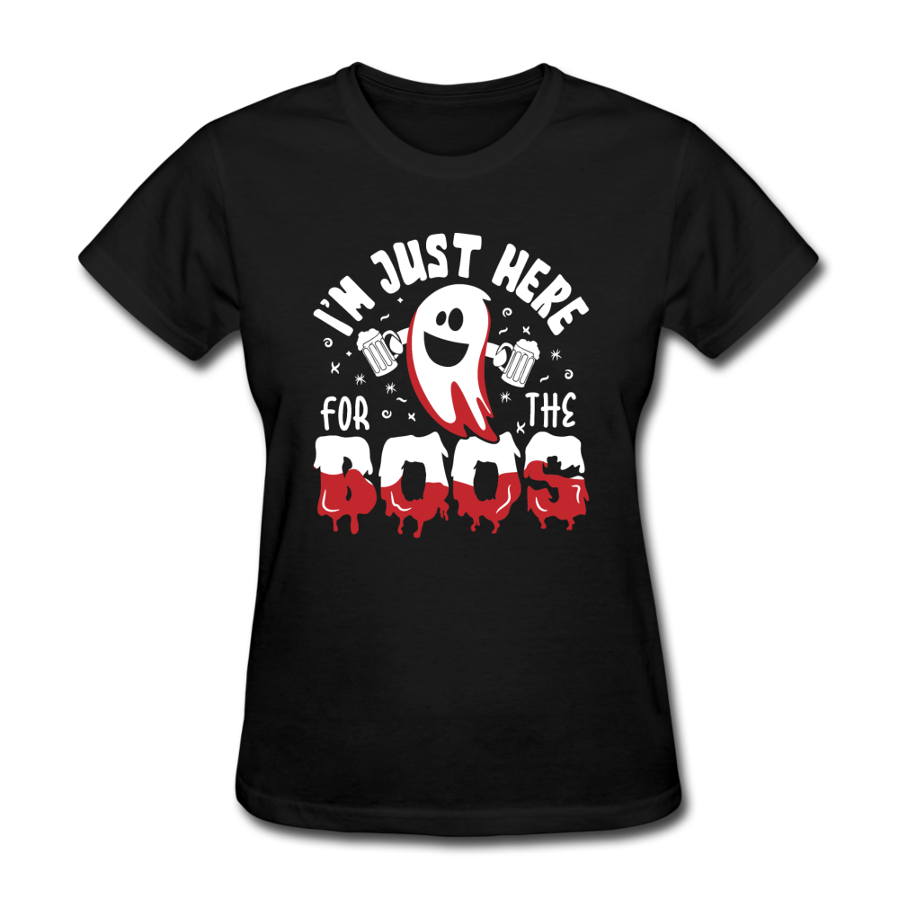 I'm Just Here For The Boos Women's Funny Halloween T-Shirt - black