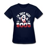 I'm Just Here For The Boos Women's Funny Halloween T-Shirt - navy