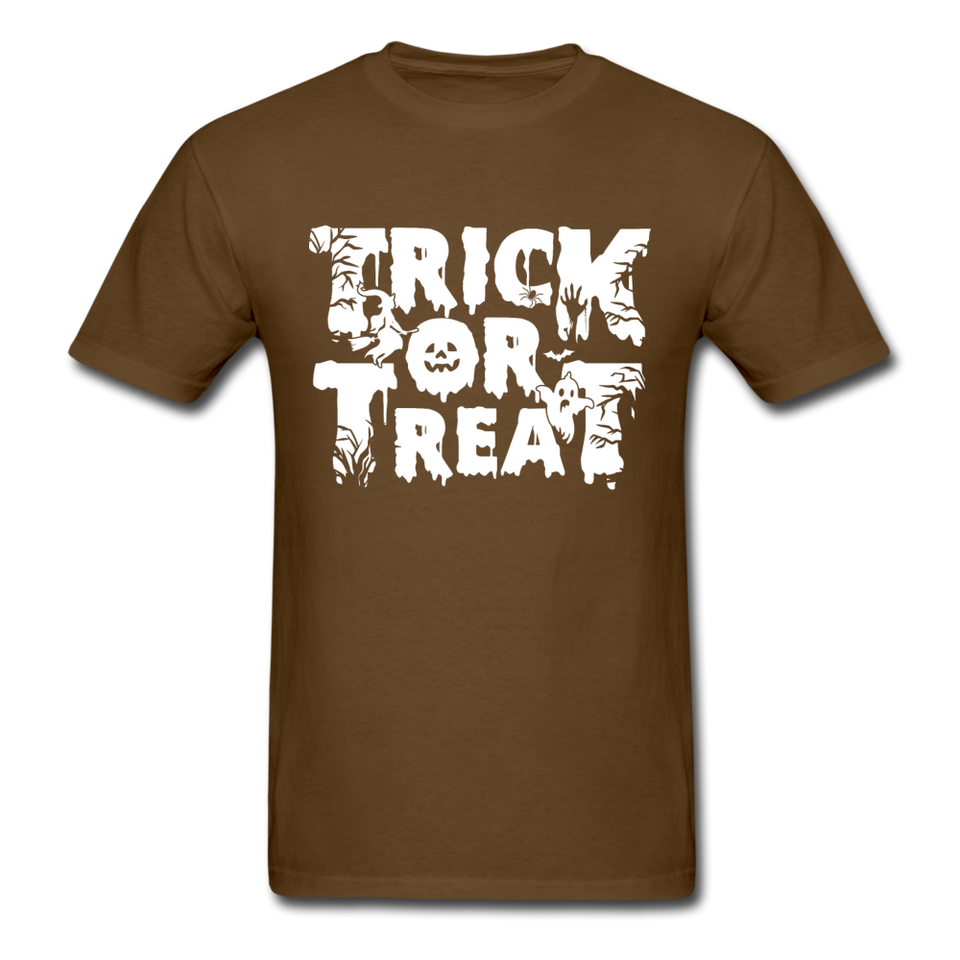 Trick Or Treat Men's Funny Halloween T-Shirt - brown