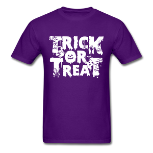 Trick Or Treat Men's Funny Halloween T-Shirt - purple