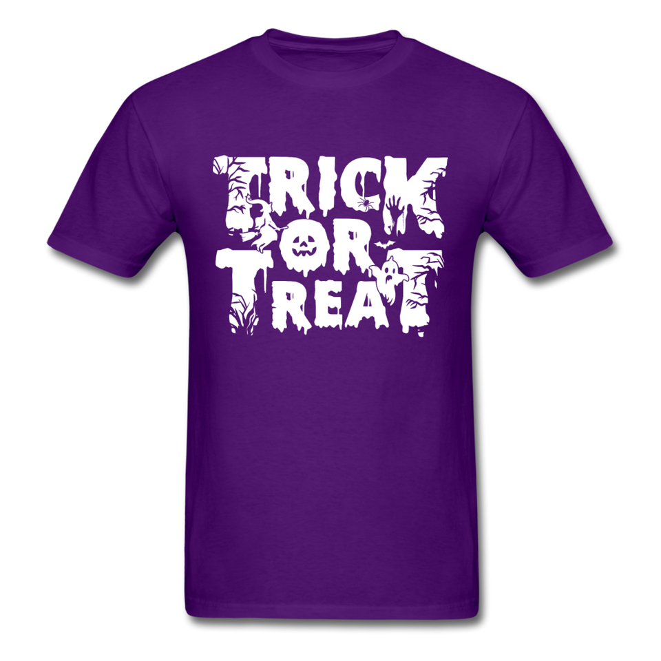 Trick Or Treat Men's Funny Halloween T-Shirt - purple