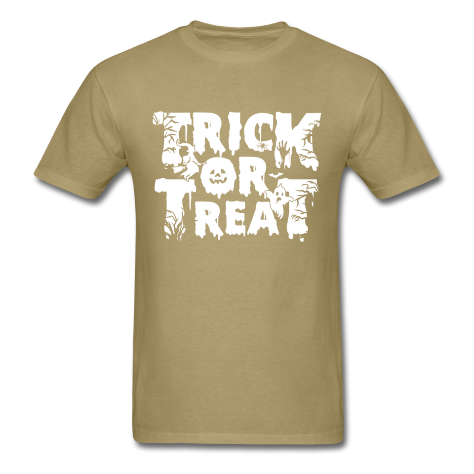 Trick Or Treat Men's Funny Halloween T-Shirt - khaki