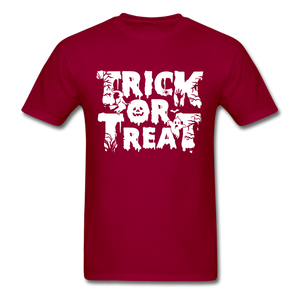 Trick Or Treat Men's Funny Halloween T-Shirt - dark red
