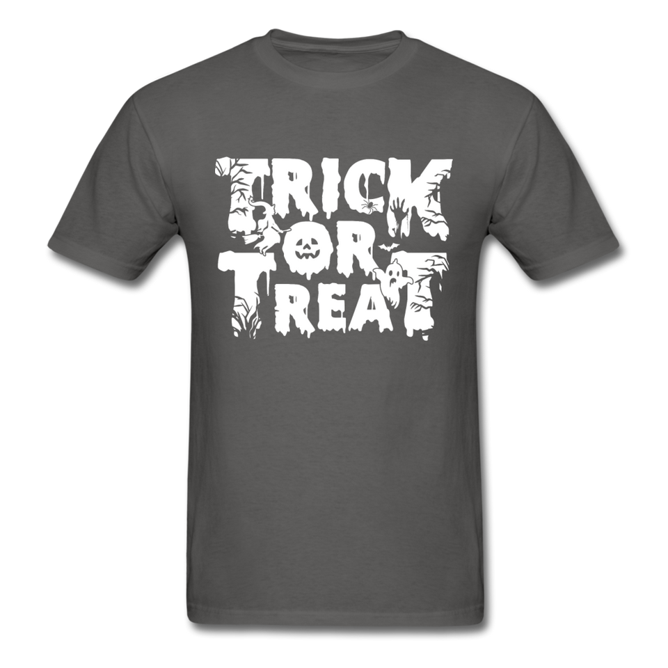 Trick Or Treat Men's Funny Halloween T-Shirt - charcoal