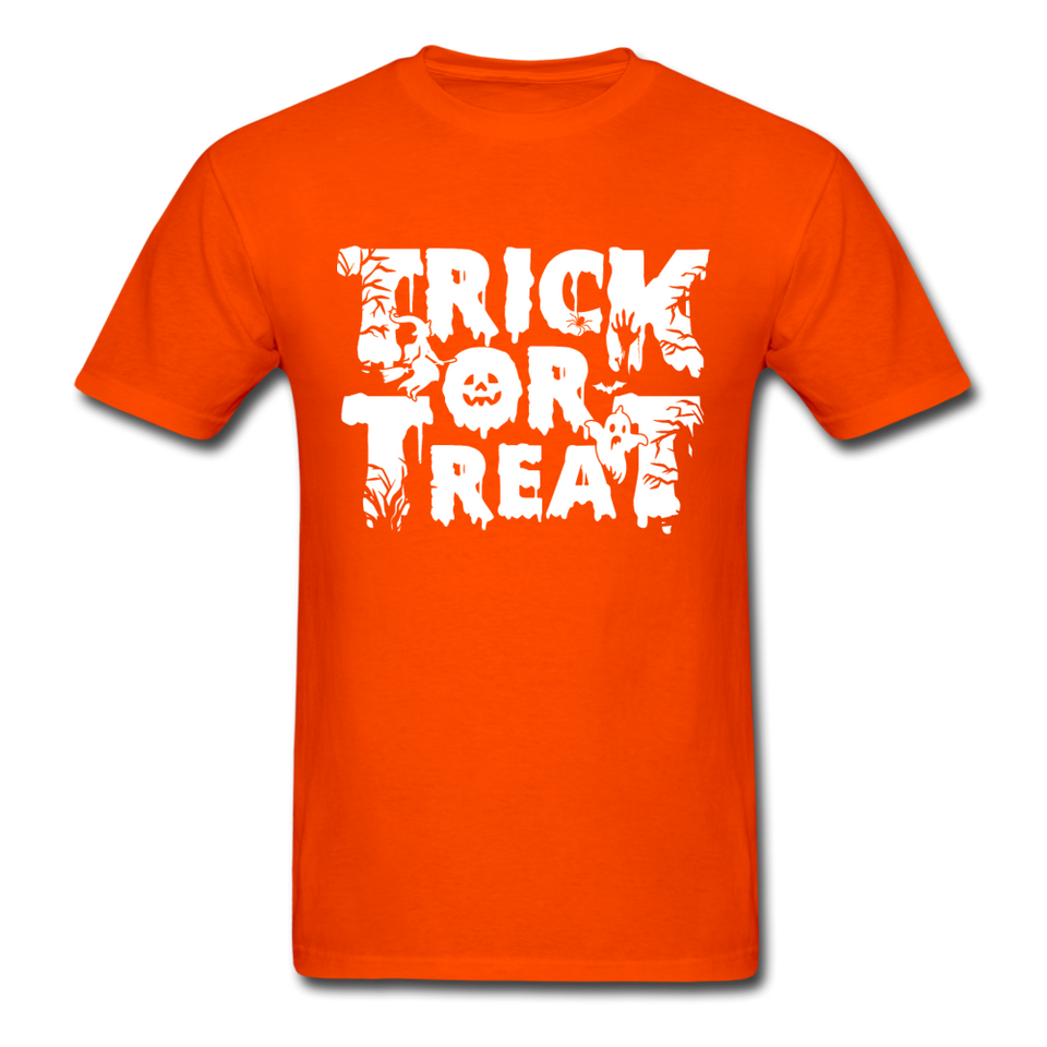 Trick Or Treat Men's Funny Halloween T-Shirt - orange