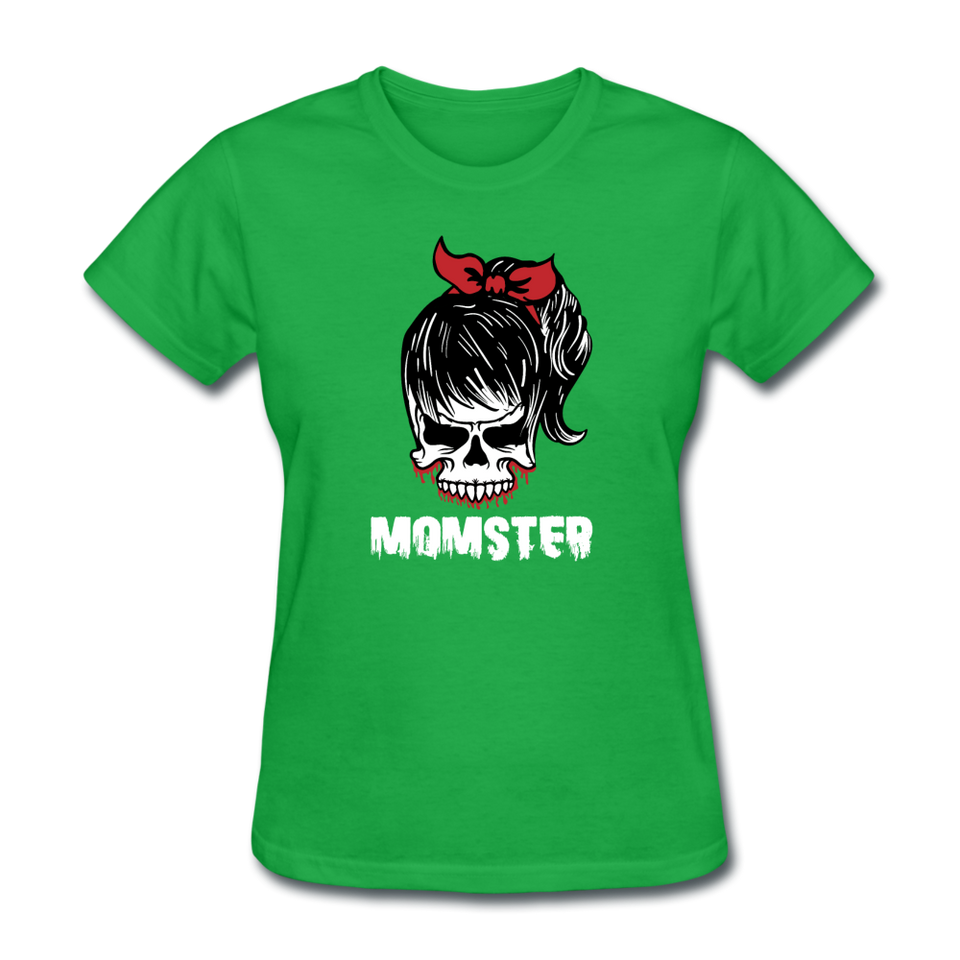Momster Women's Funny Halloween T-Shirt - bright green