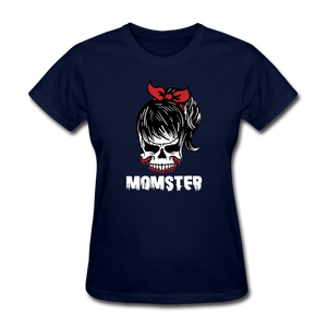 Momster Women's Funny Halloween T-Shirt - navy
