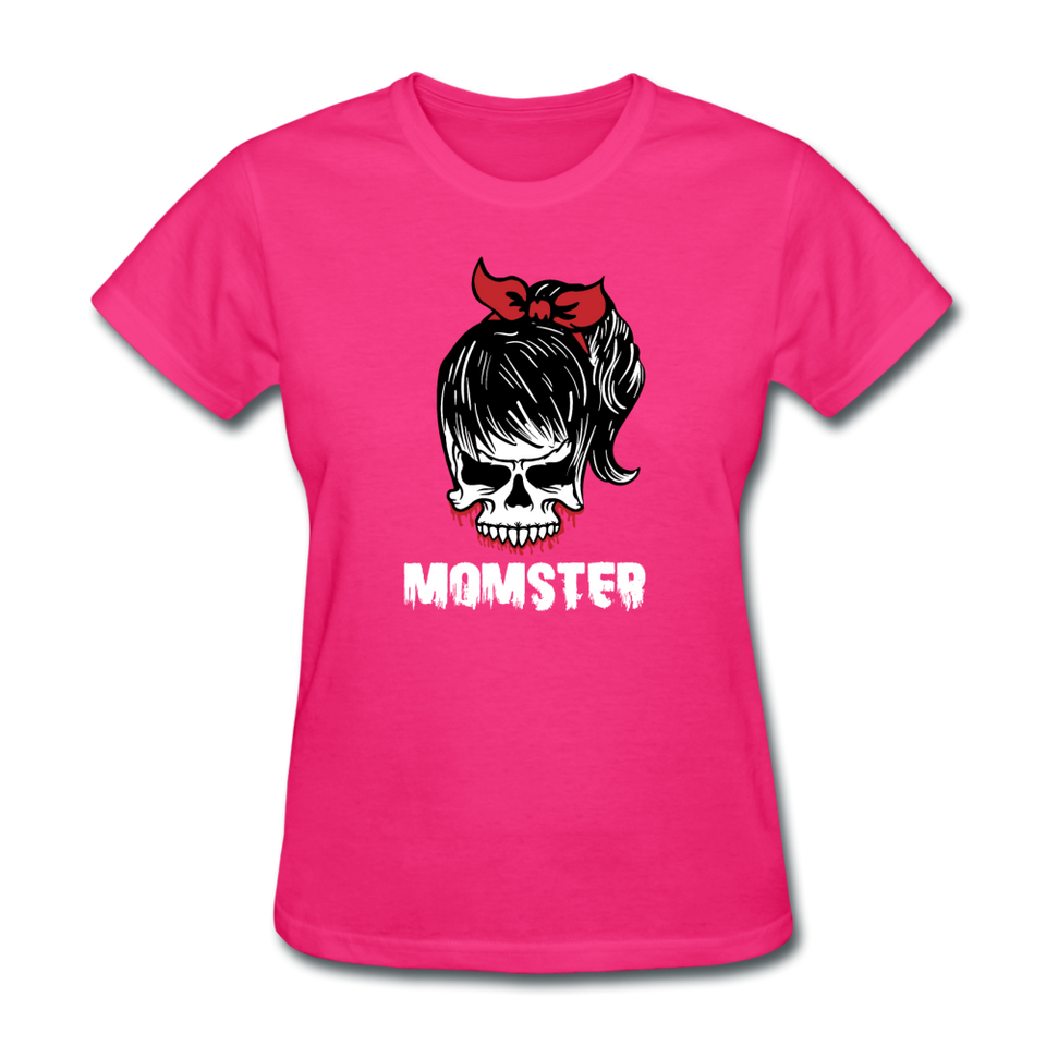 Momster Women's Funny Halloween T-Shirt - fuchsia