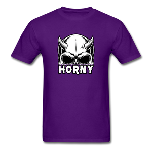 Horny Men's Funny Halloween T-Shirt - purple
