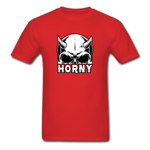 Horny Men's Funny Halloween T-Shirt - red