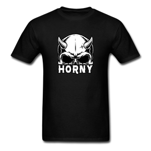 Horny Men's Funny Halloween T-Shirt - black