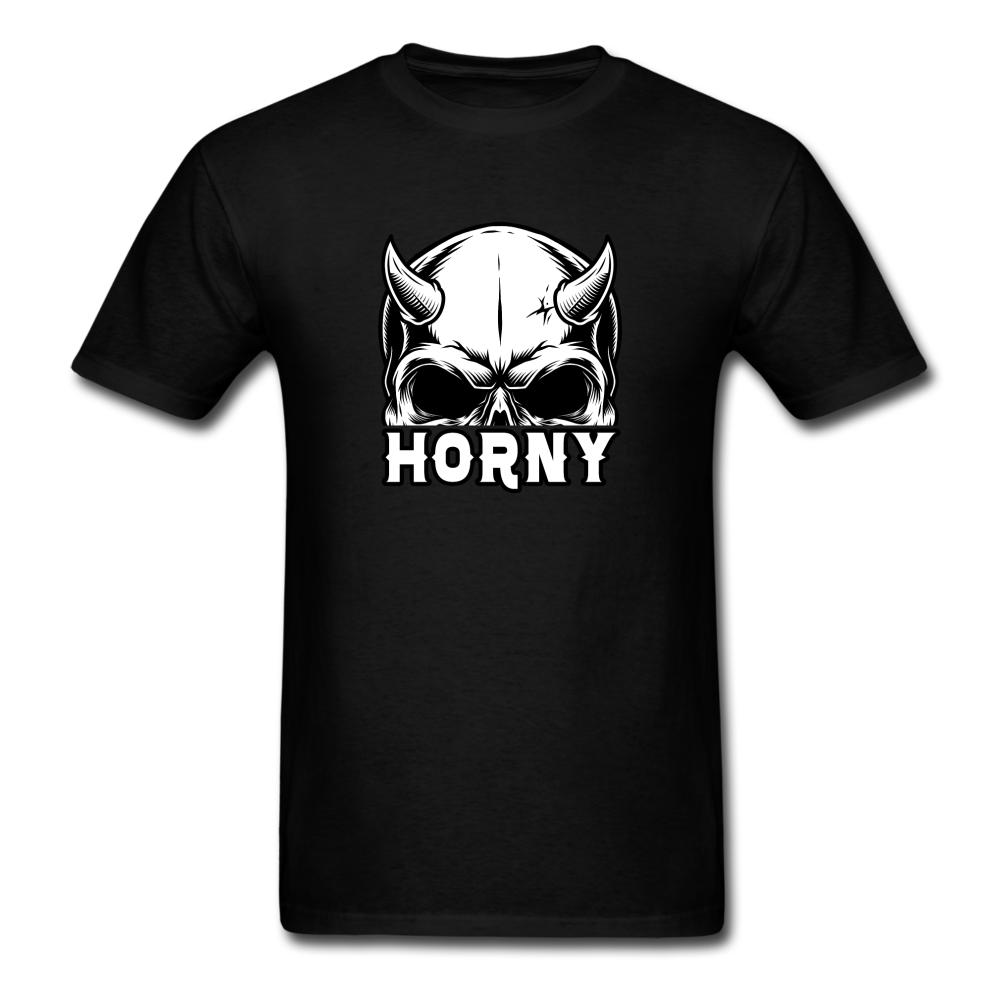 Horny Men's Funny Halloween T-Shirt - black